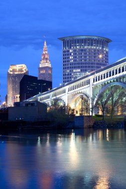 Şehir manzarası, Cleveland, Ohio, Amerika Birleşik Devletleri