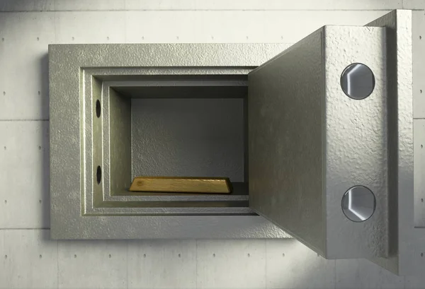 Representación Una Caja Seguridad Con Barra Oro Interior — Foto de Stock