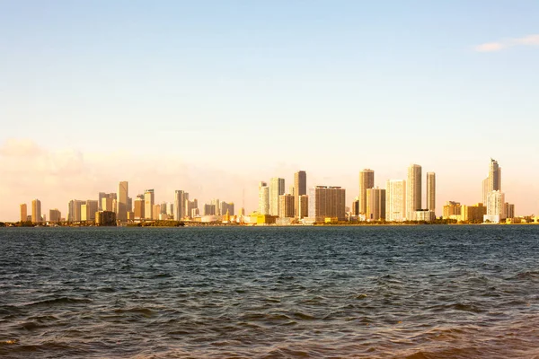 Skyline Centro Miami Atardecer Florida — Foto de Stock