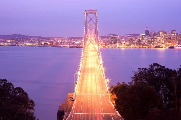 San Francisco Oakland Bay Bridge City Skyline San Francisco California — Foto de Stock