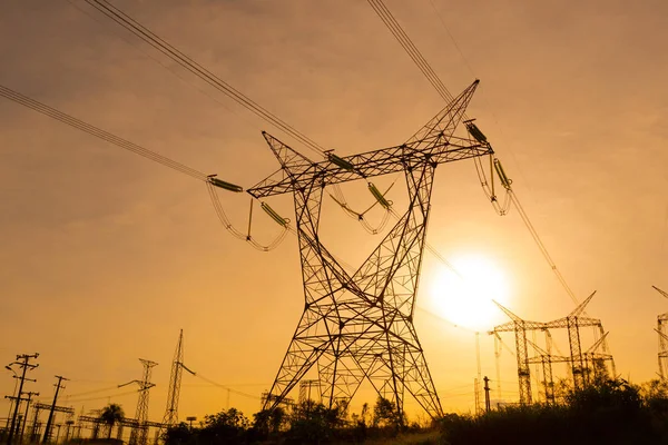 Elektromos Távvezetékek Jön Egy Alállomás Foz Iguazu Állami Parana Brazília — Stock Fotó