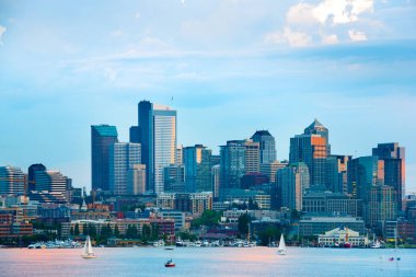 Göl Birliği ve şehir merkezinde, Seattle, Washington State, ABD