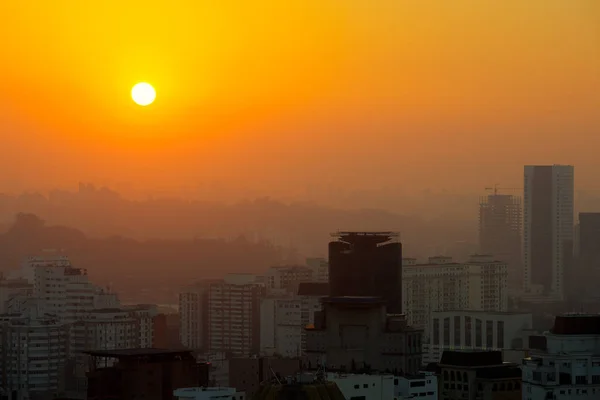 Panoramiczny Widok Sao Paulo Zachód Słońca Brazylia Ameryka Południowa — Zdjęcie stockowe