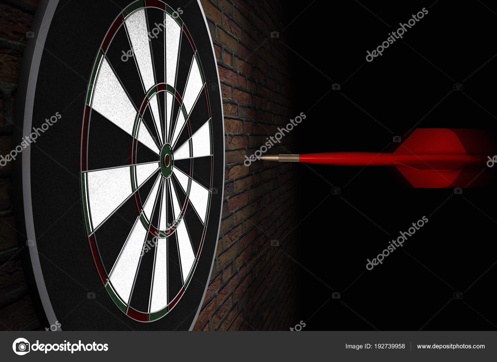 Rendering Dart Flying Straight Bullseye — Stock Photo © tifonimages