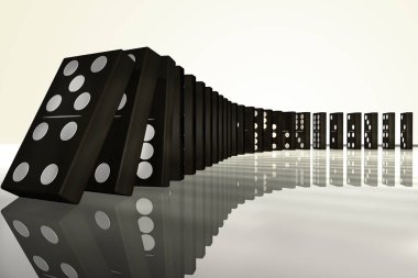 üste düşen Domino 3D render