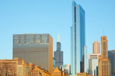 Michigan Caddesi'nin manzarası Magnificen Mile Chicago, Illinois, ABD
