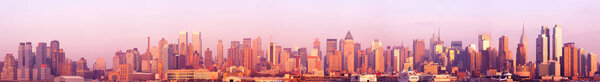 Super high Resolution stitched panorama of midtown and uptown Manhattan, New York City, NY, USA