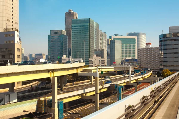 Elevated Freeways City Skyline Tokyo Kanto Region Honshu Japan — Stock Photo, Image