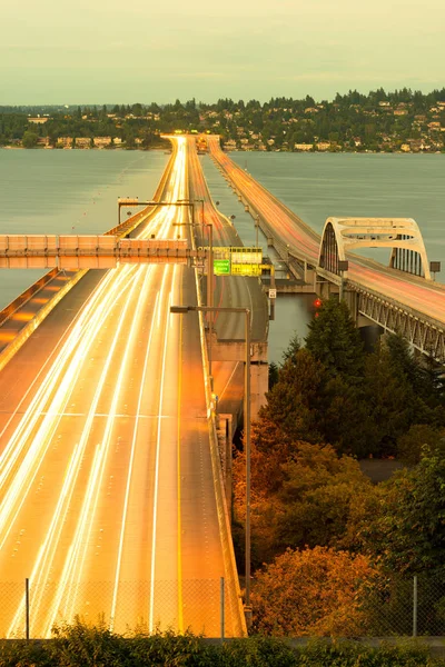 Homer Hadley Memorial Bridge Sobre Lake Washington Seattle Metropolitan Area — Fotografia de Stock