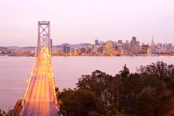 San Francisco Oakland Bay Bridge City Skyline San Francisco California — Foto de Stock