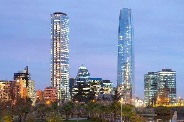 Skyline Van Financial District Las Condes Van Bicentennial Park Vitacura — Stockfoto