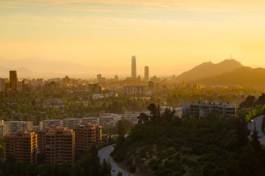 Santiago de Chile 'in panoramik manzarası