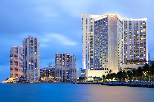 Skyline Centro Cidade Brickell Key Miami Flórida Eua — Fotografia de Stock