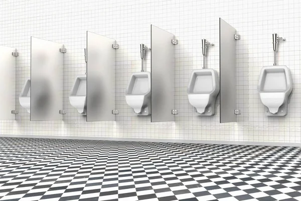 Rendering Urinaler Ett Offentligt Badrum — Stockfoto