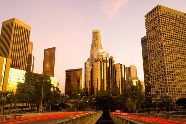 Ουρανοξύστες Στο Κέντρο Της Οικονομικής Περιοχής Λος Άντζελες Καλιφόρνια Ηνωμένες — Φωτογραφία Αρχείου