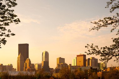 Allegheny Commons Park, Pittsburgh, Pennsylvania, Usa 'dan şehir manzarası