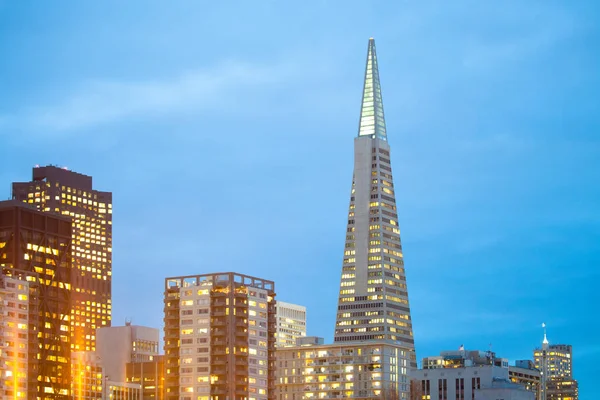 Skyline Buildings Financial District San Francisco Night California United States — ストック写真