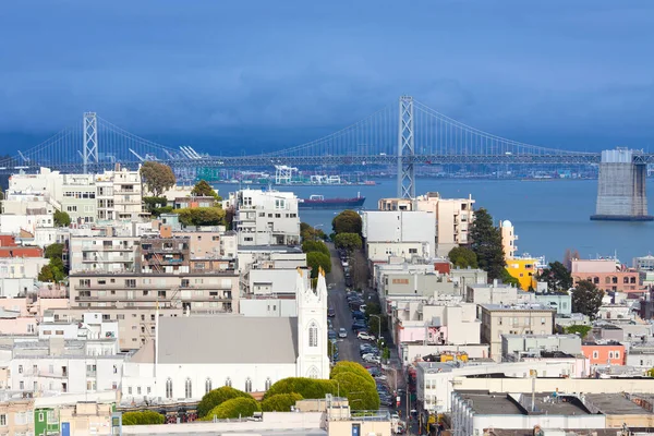 North Beach District San Francisco Oakland Bay Bridge San Francisco — Foto de Stock