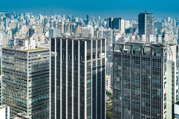 Sao Paulo Şehir Merkezinin Panoramik Manzarası Brezilya Güney Amerika — Stok fotoğraf
