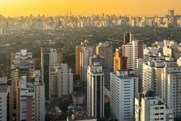 Skyline Van Sao Paulo Bij Zonsondergang Brazilië Zuid Amerika — Stockfoto