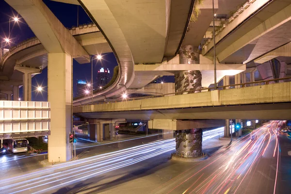 Elevated Freeways Intersection Yan Road Chongging Shanghai China Asia — Stock Photo, Image