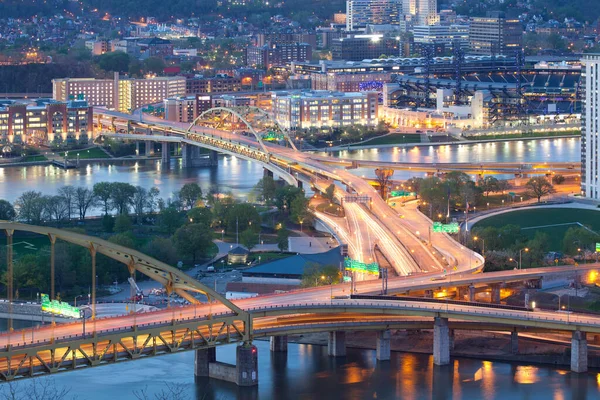 Bruggen Monongahela Allegheny Pittsburgh Pennsylvania Usa — Stockfoto