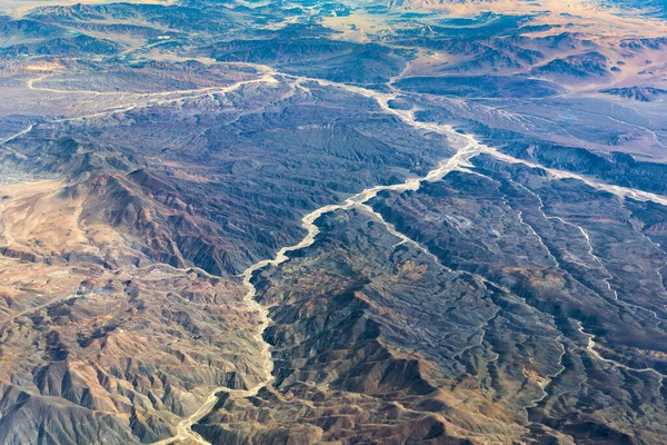 Aerial View Dry Rivers Mountains Northern Chile — Stock Photo, Image