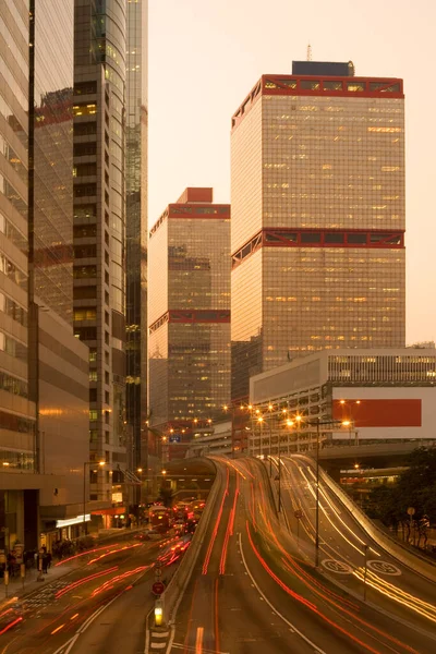 香港島 中国の上環湾区のコンノート道路のスカイライン — ストック写真
