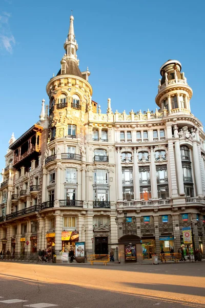 Madrid Spanje Casa Allende Een Traditioneel Gebouw Naast Edificio Menses — Stockfoto