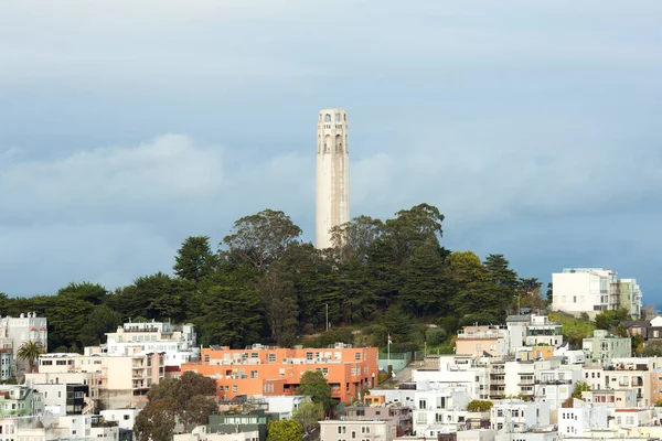 Telegraph Hill Coit Tower North Beach Neighborhood San Francisco California — стокове фото