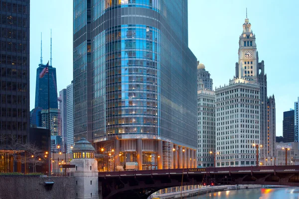 Чикаго Иллинойс Сша Skyine Downtown Trump Tower Wabash Avenue Chicago — стоковое фото