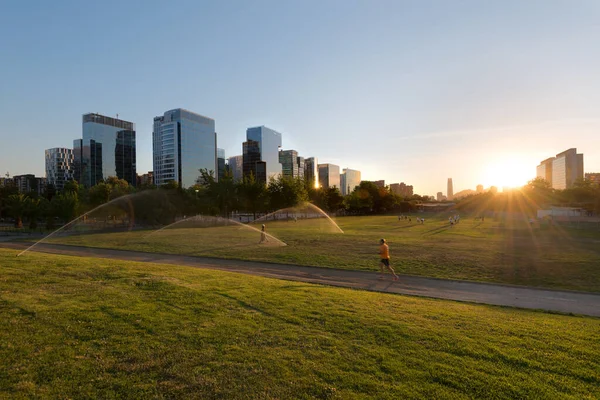 Santiago Region Metropolitana Chile Menschen Die Sport Treiben Parque Araucano — Stockfoto