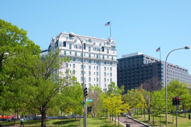 Washington D.C., ABD - Pershing Park 'ın Şehir Manzarası.