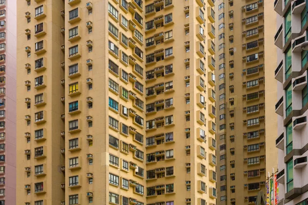 香港岛 中国香港 香港人口密集的公寓楼近景 — 图库照片