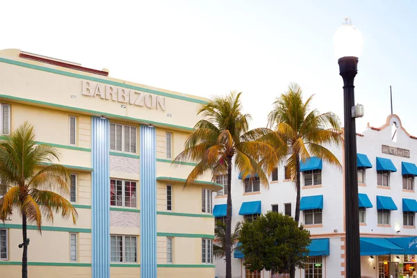South Beach Miami Florida Estados Unidos Edificios Art Deco Ocean — Foto de Stock