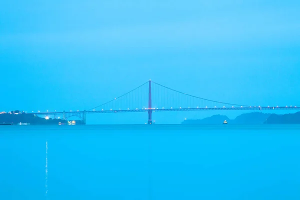 Sidovy Över Golden Gate Bridge Vid Blå Gryning San Francisco — Stockfoto