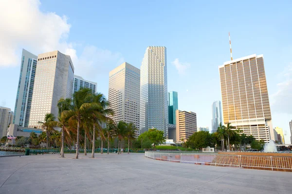 Bayfront Park Skyline Del Centro Miami Florida — Foto de Stock