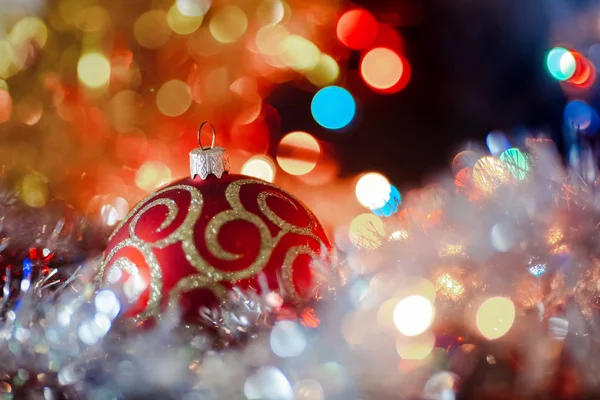 Red Christmas Ball Bokeh Lights Background Royalty Free Stock Photos
