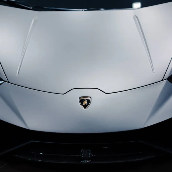 Bologna Italia Dicembre 2019 Lamborghini Huracan Performante Logo Griglia Anteriore — Foto Stock