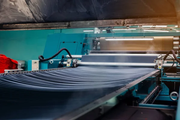 Textile Manufacturing Circular Knitted Fabric Textile Factory Spinning Production Line — ストック写真