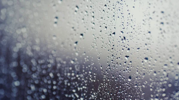 Zamknąć Krople Wody Szkle Okno Kroplami Deszczu — Zdjęcie stockowe