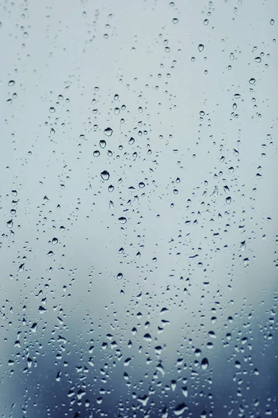 Zamknąć Krople Wody Szkle Okno Kroplami Deszczu — Zdjęcie stockowe