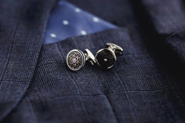 Lüks moda erkek kol düğmeleri. Smokin, kelebek ve kravat için aksesuarlar.,
