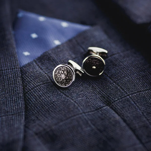 Luxury Fashion Men Cufflinks Accessories Tuxedo Butterfly Tie — Stock Photo, Image