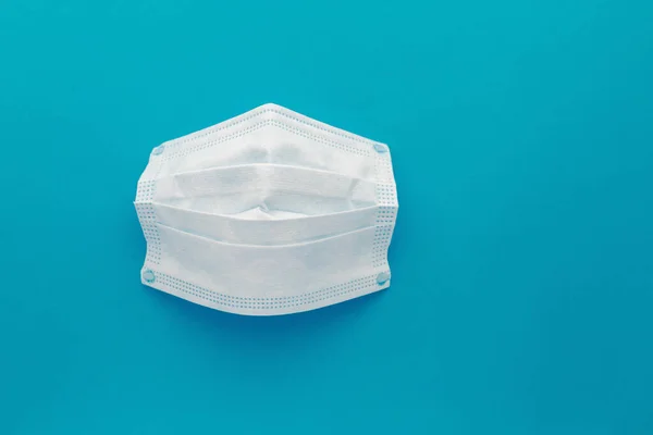 Medical Mask Medical Protective Masks Blue Background Disposable Surgical Face — Φωτογραφία Αρχείου