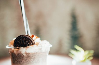 Oreo sarsıntısı. Yakın çekim.