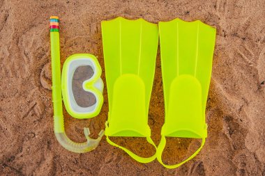 sarı yüzme palet ve maske