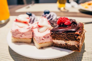 Frenk üzümü ve böğürtlenli kek