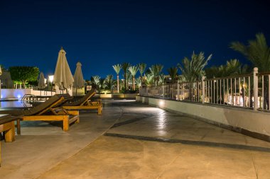 SHARM EL SHEIKH, EGYPT - 14 Mayıs 2019: otelin tatil yeri