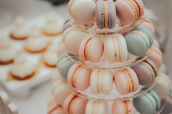 Colorful macaroons at a festive — Stock Photo, Image